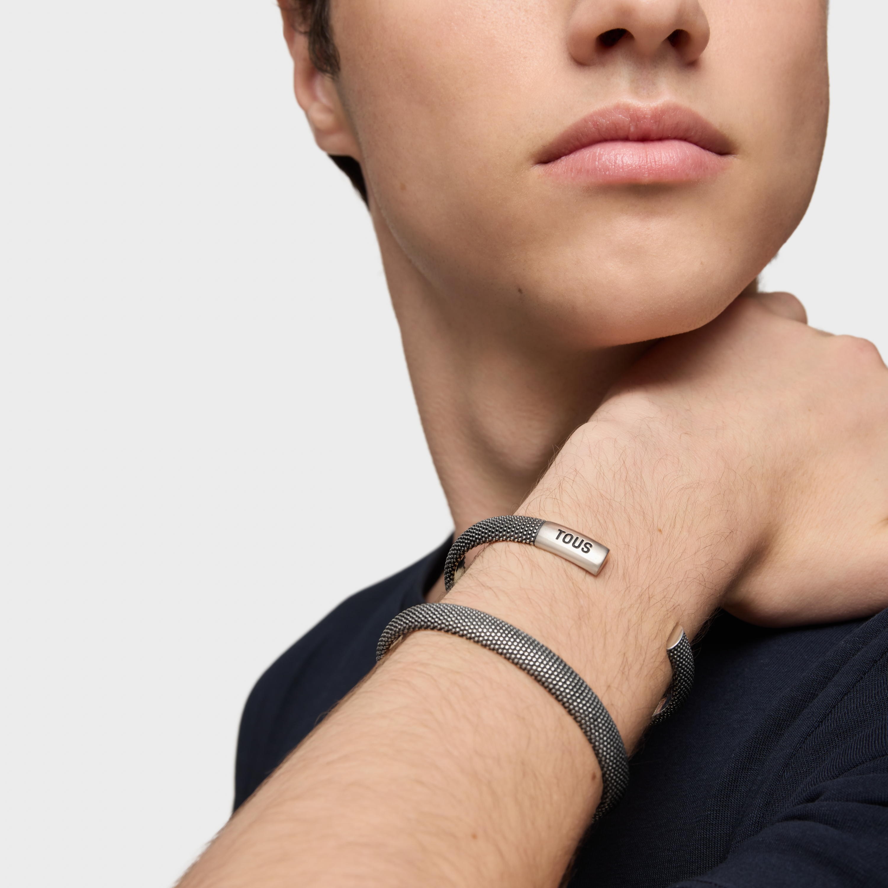 Aged silver textured Bangle TOUS Man