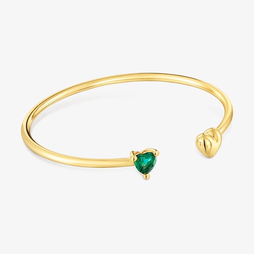 18K gold vermeil Bangle with lab-grown emerald Garden Of Love LGG