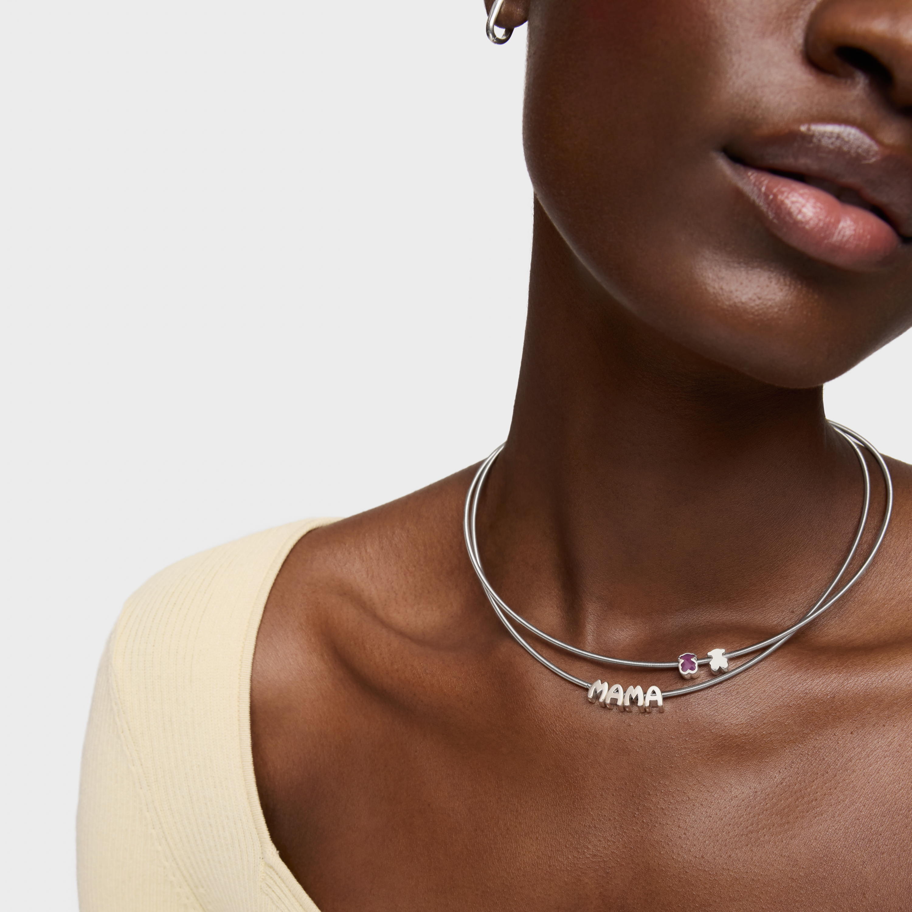 Steel and silver Necklace in Silver TOUS Mama