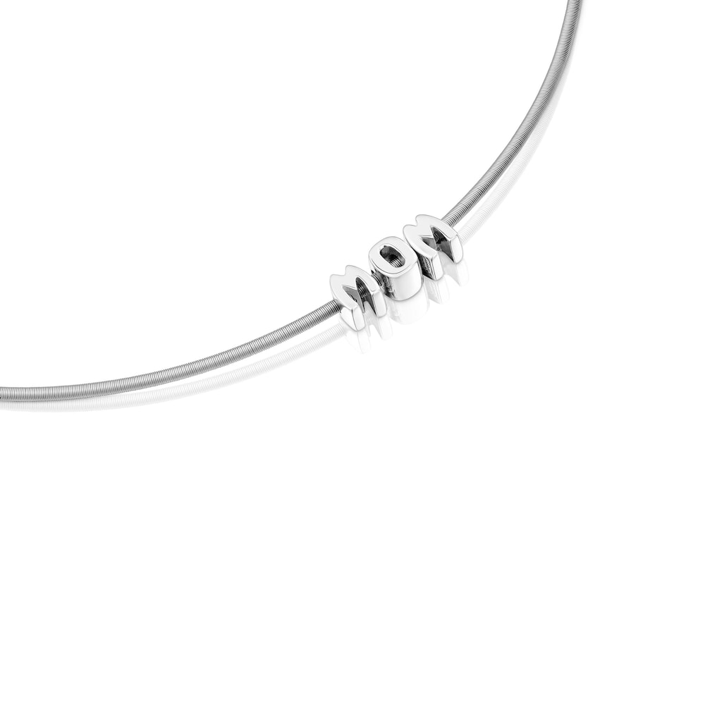 Short steel and silver Necklace TOUS Mom