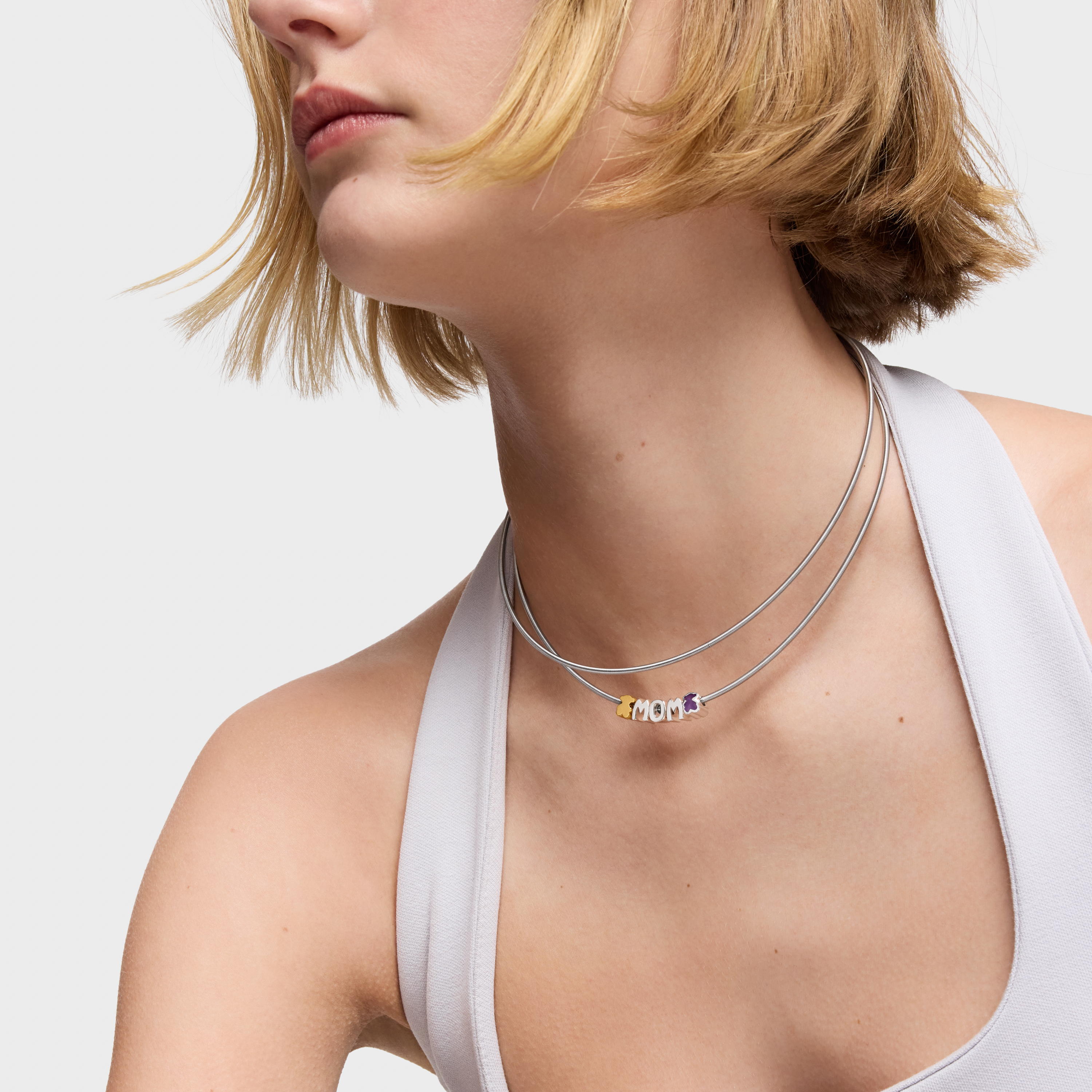 Short steel and silver Necklace TOUS Mom