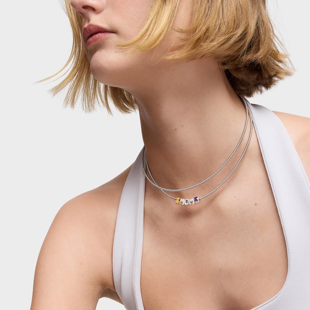 Colar curto em a&ccedil;o e prata TOUS&nbsp;Mom