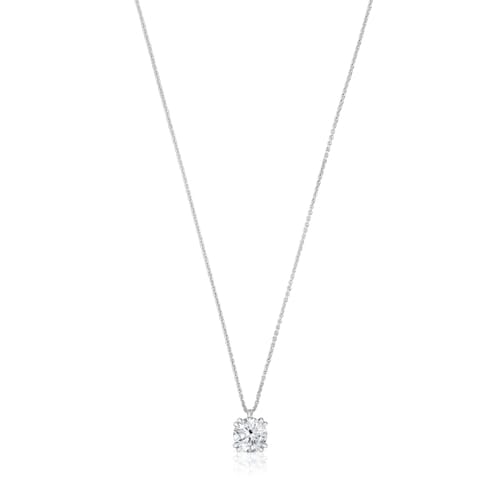 Platinový Priliehavý náhrdelník s 1,50 kt syntetickým diamantom s briliantovým výbrusom TOUS Essentials LGD