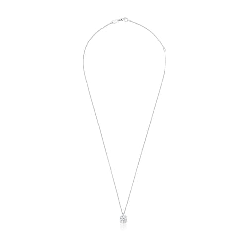 Platinový Priliehavý náhrdelník s 1,50 kt syntetickým diamantom s briliantovým výbrusom TOUS Essentials LGD