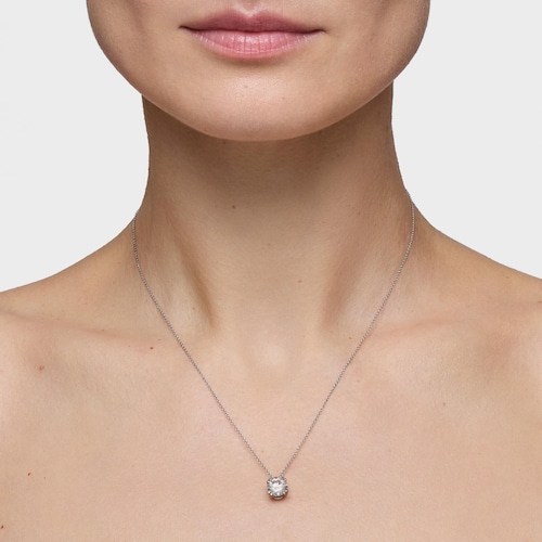 Platinový Priliehavý náhrdelník s 1,50 kt syntetickým diamantom s briliantovým výbrusom TOUS Essentials LGD