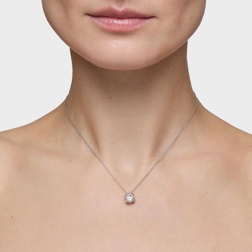 Platinový Priliehavý náhrdelník s 1,50 kt syntetickým diamantom s briliantovým výbrusom TOUS Essentials LGD