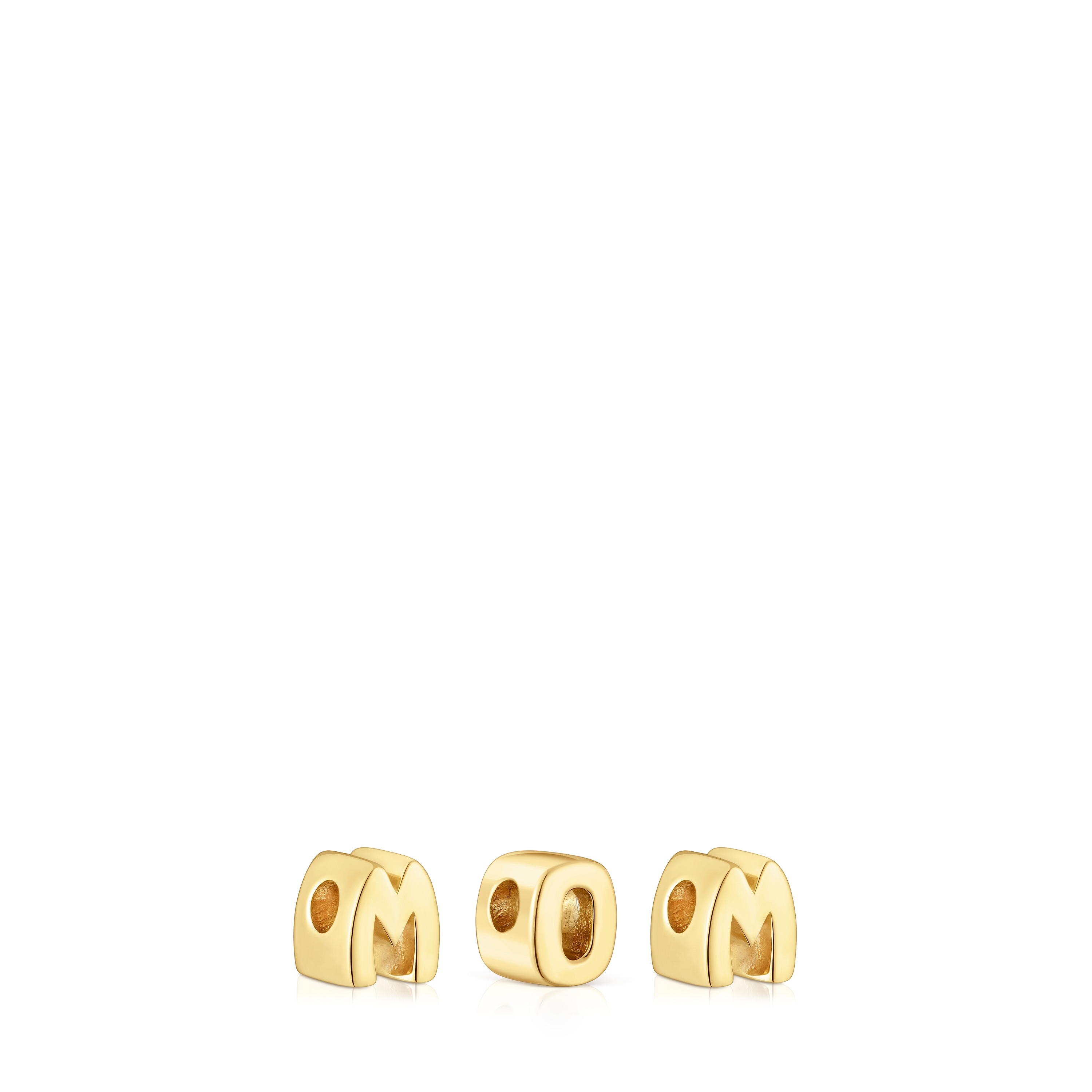 18kt gold plating over silver pack of Charms TOUS Mom