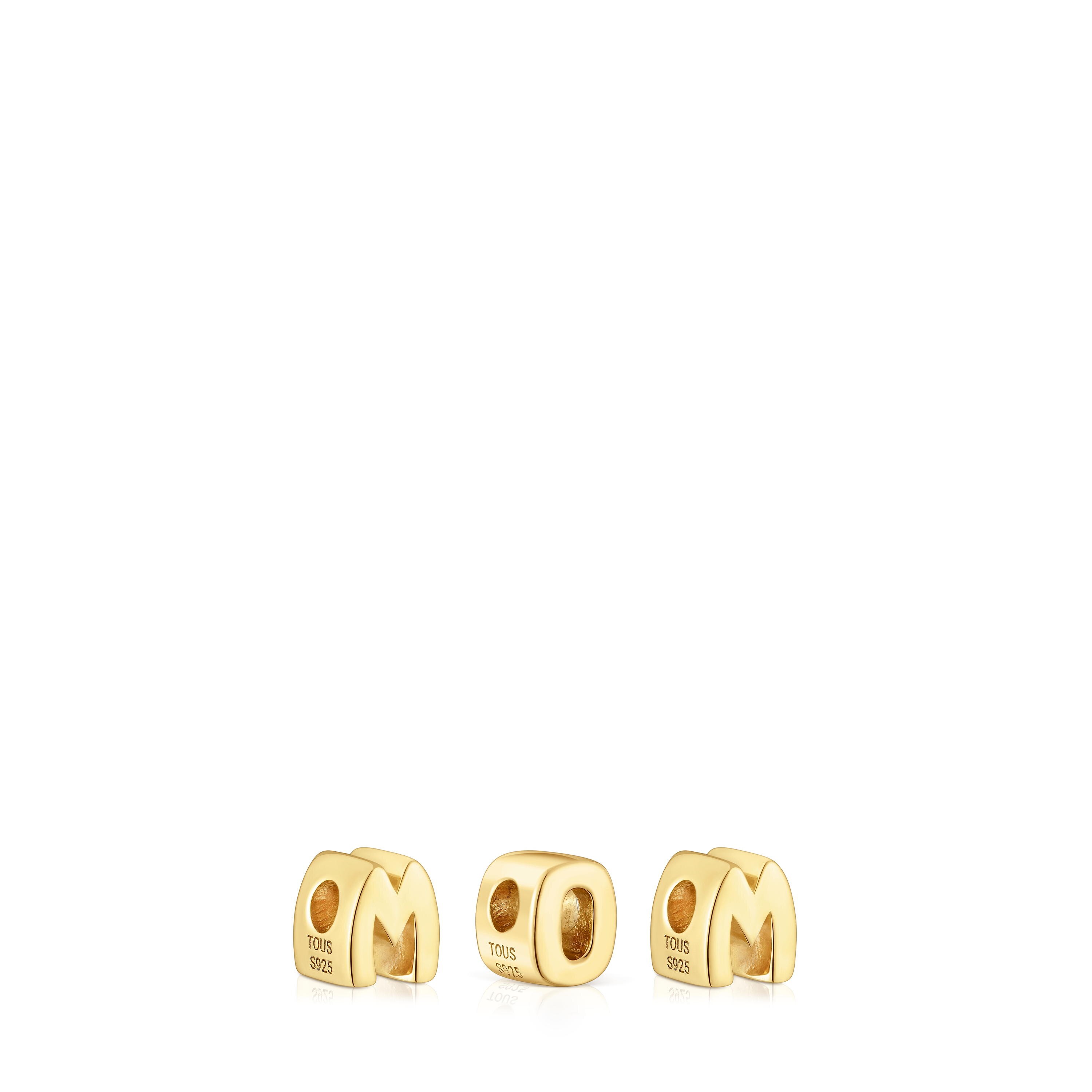 18kt gold plating over silver pack of Charms TOUS Mom