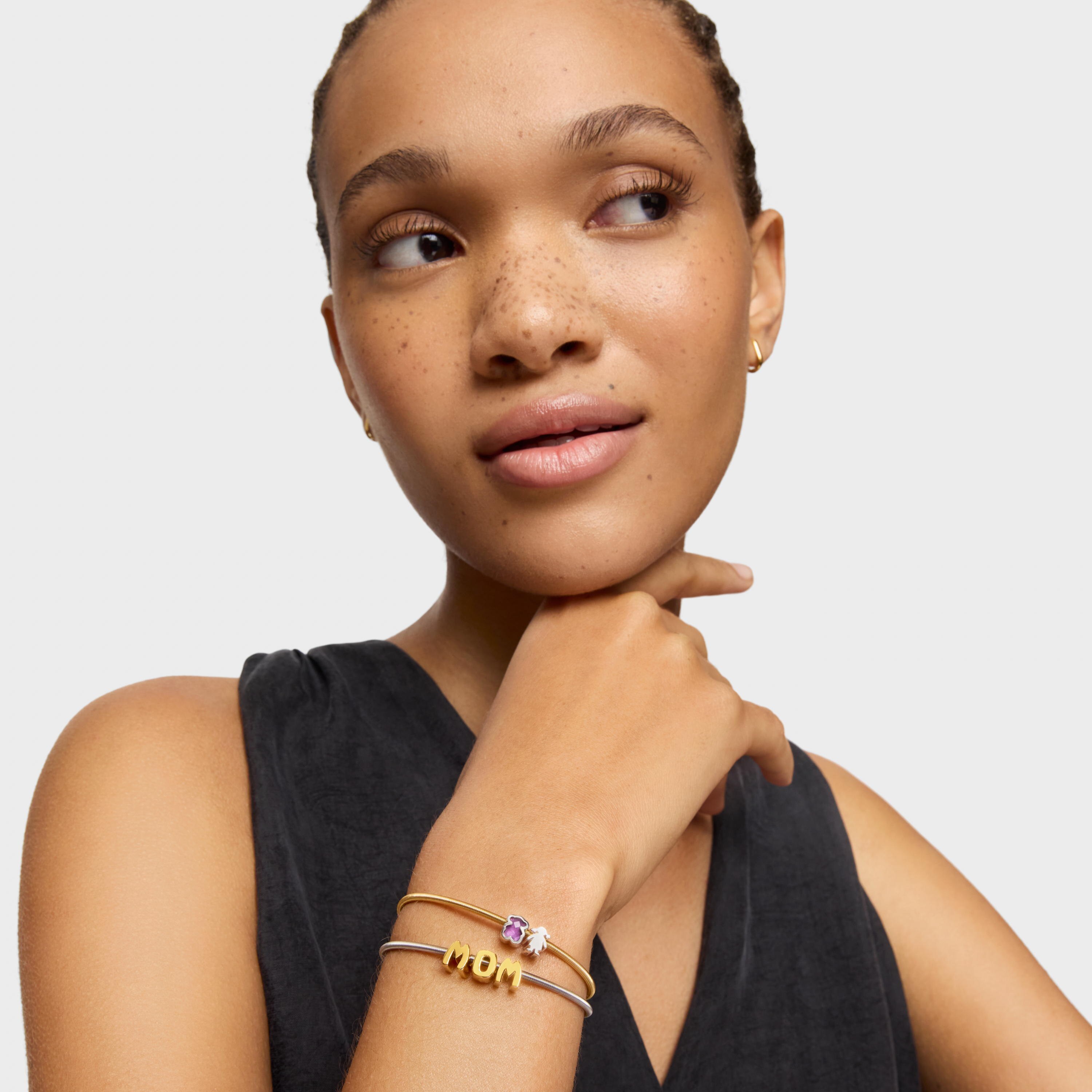 18kt gold plating over silver pack of Charms TOUS Mom