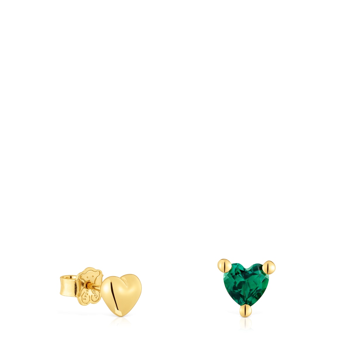 18kt gold plating over silver Earrings with lab-grown emerald Garden of Love LGG