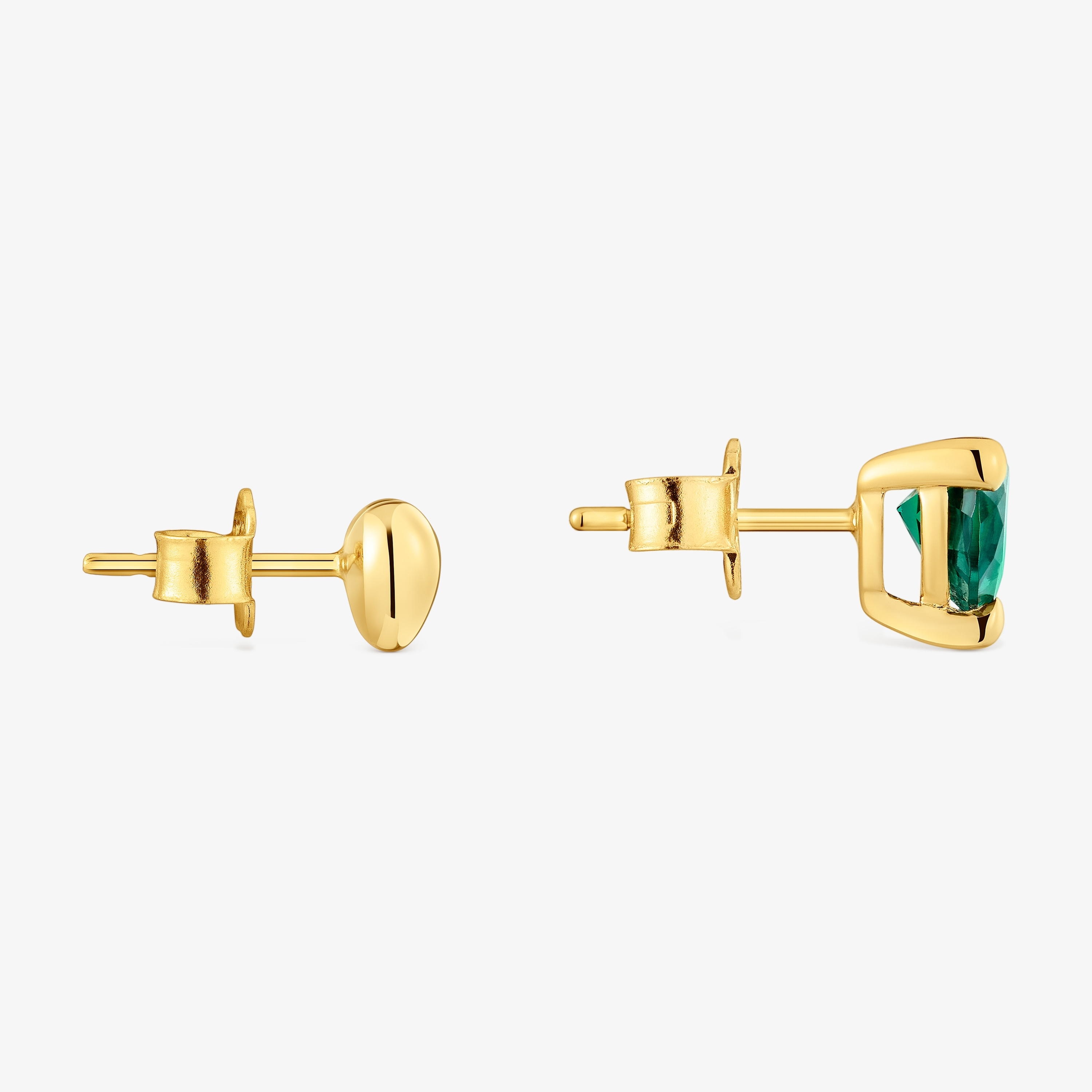 18K gold vermeil Earrings with lab-grown emerald Garden of Love LGG