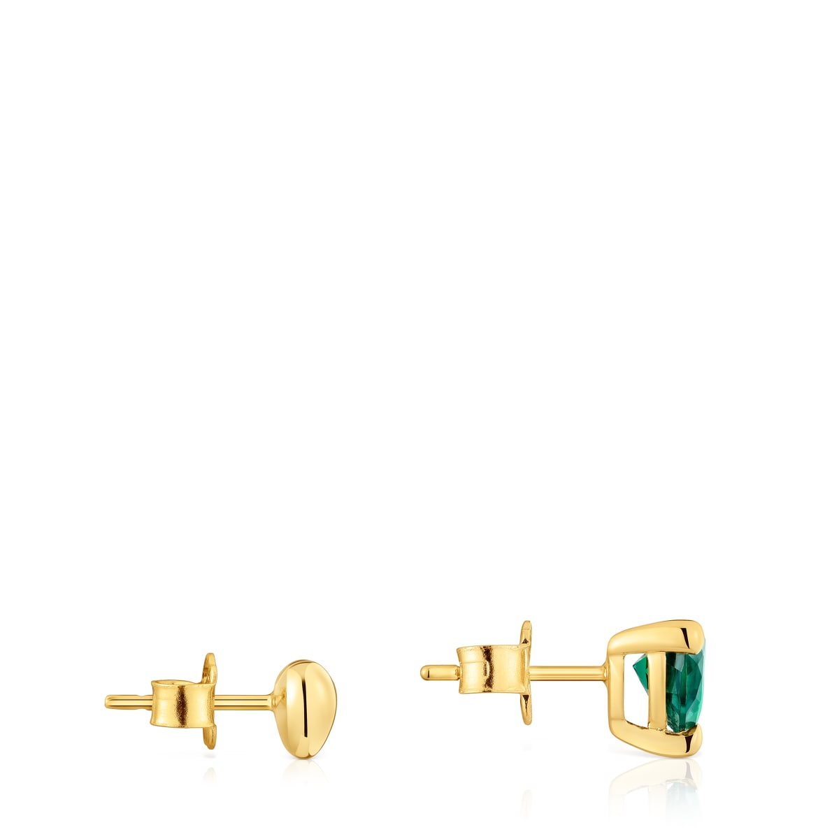 18kt gold plating over silver Earrings with lab-grown emerald Garden of Love LGG