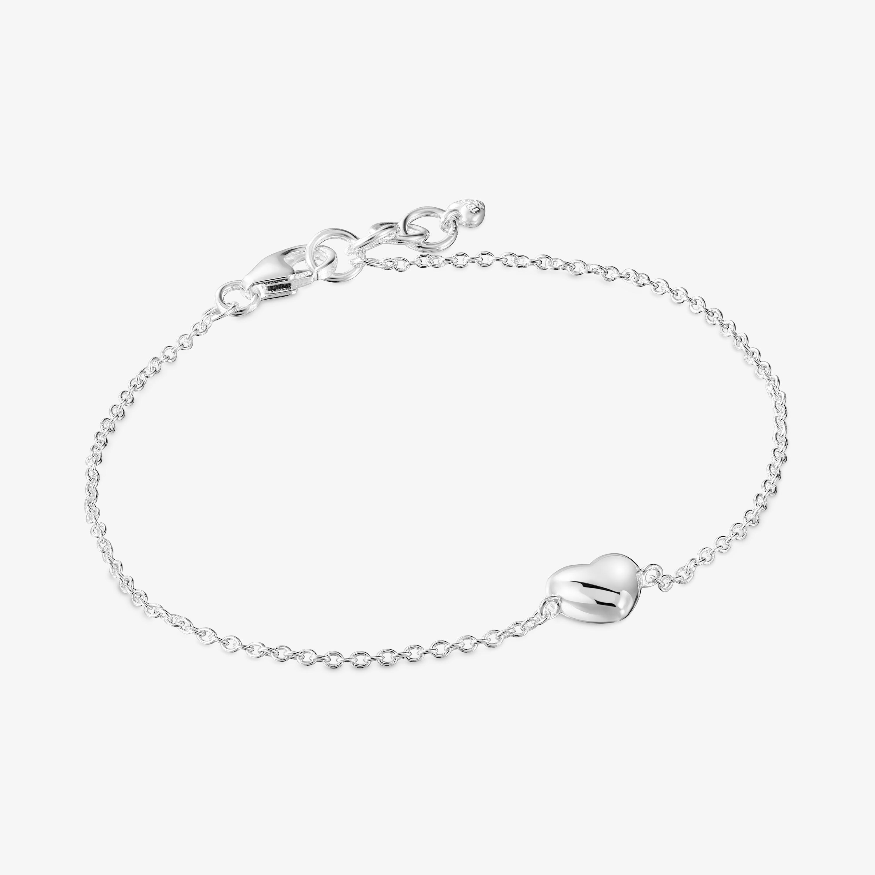 Silver heart motif Chain Bracelet Garden of Love