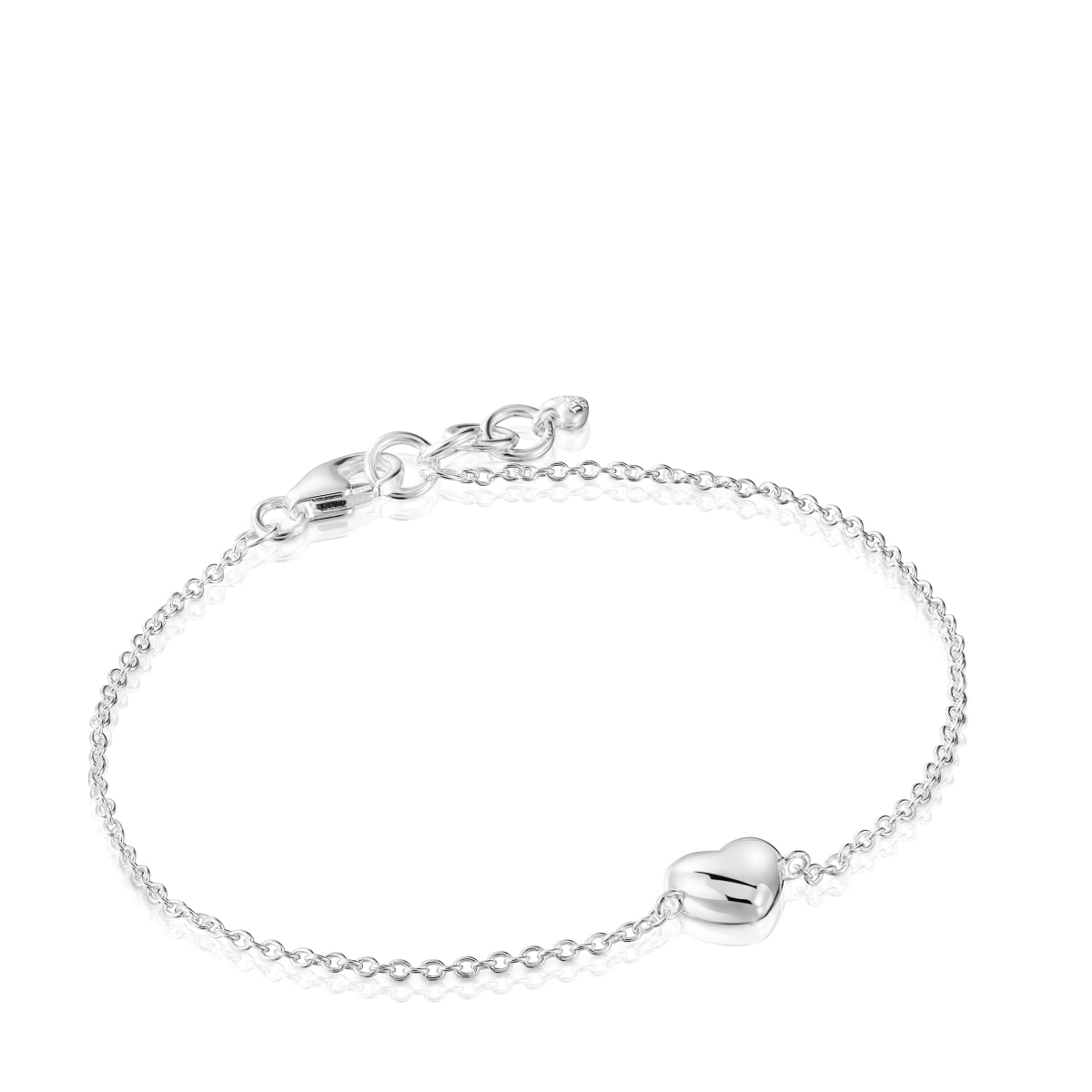 Silver heart motif Chain Bracelet Garden of Love