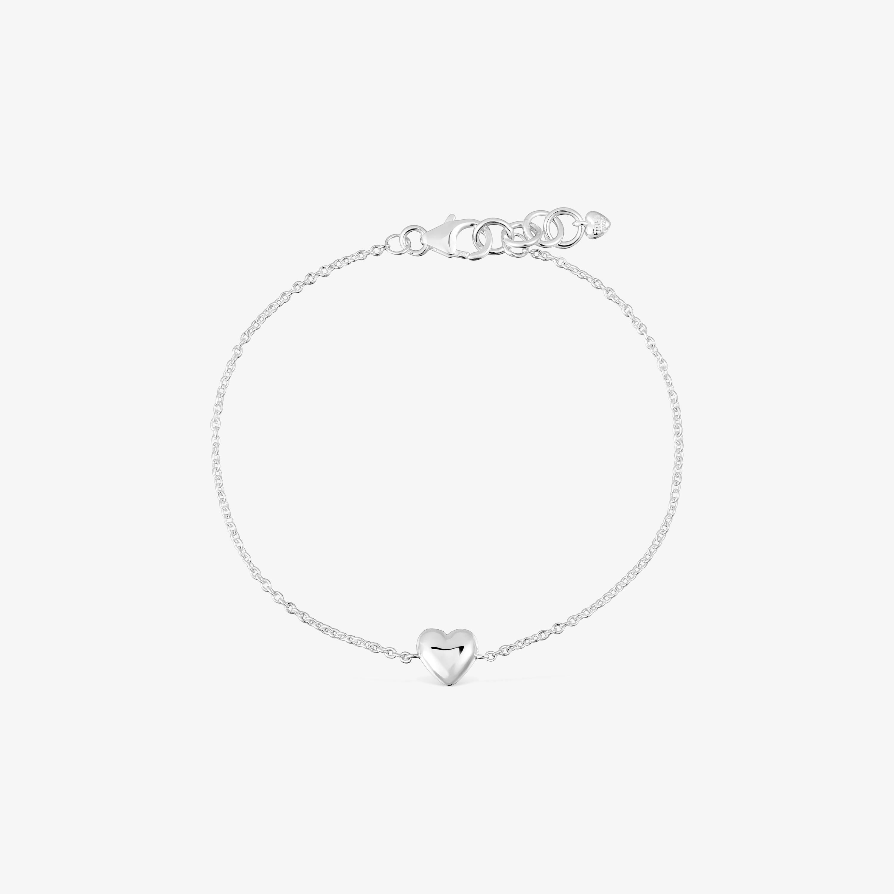 Silver heart motif Chain Bracelet Garden of Love