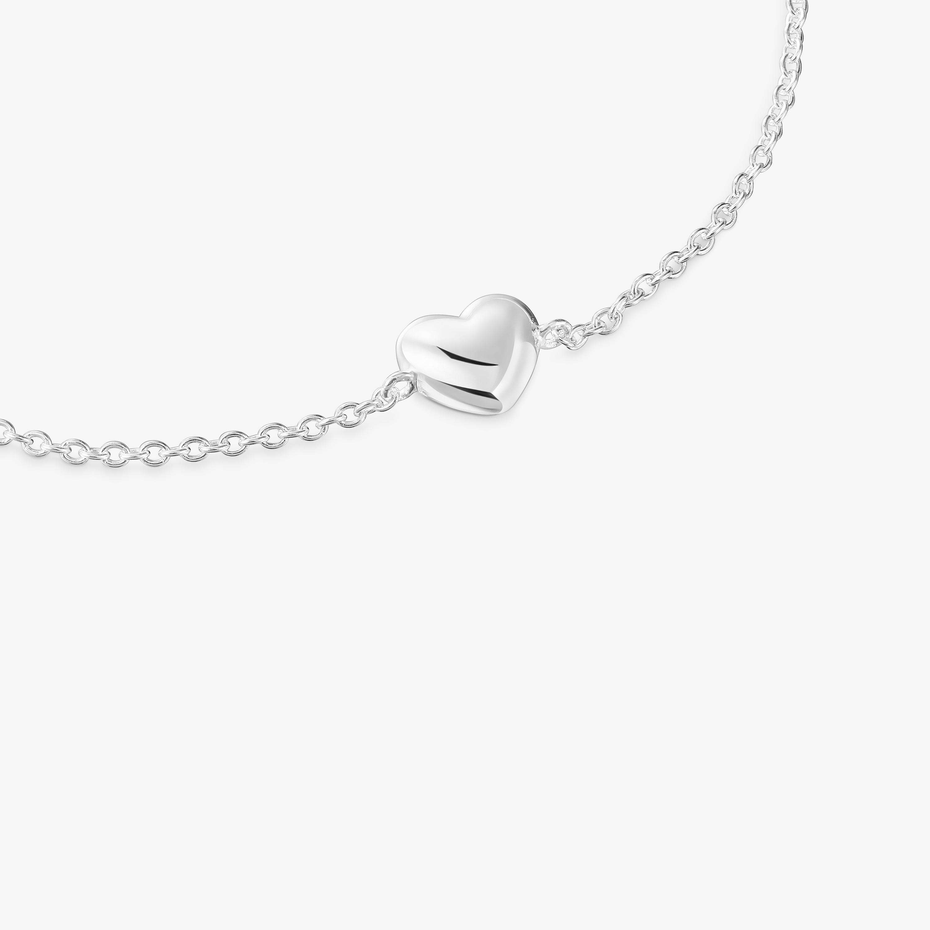 Silver heart motif Chain Bracelet Garden of Love