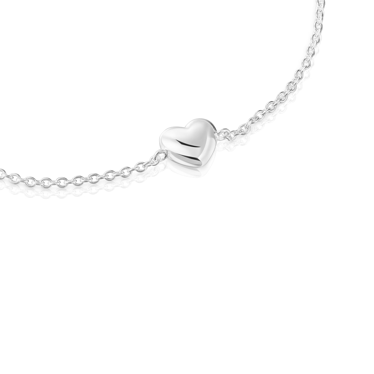 Silver heart motif Chain Bracelet Garden of Love
