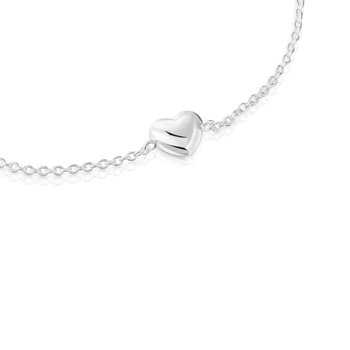 Silver heart motif Chain Bracelet Garden of Love