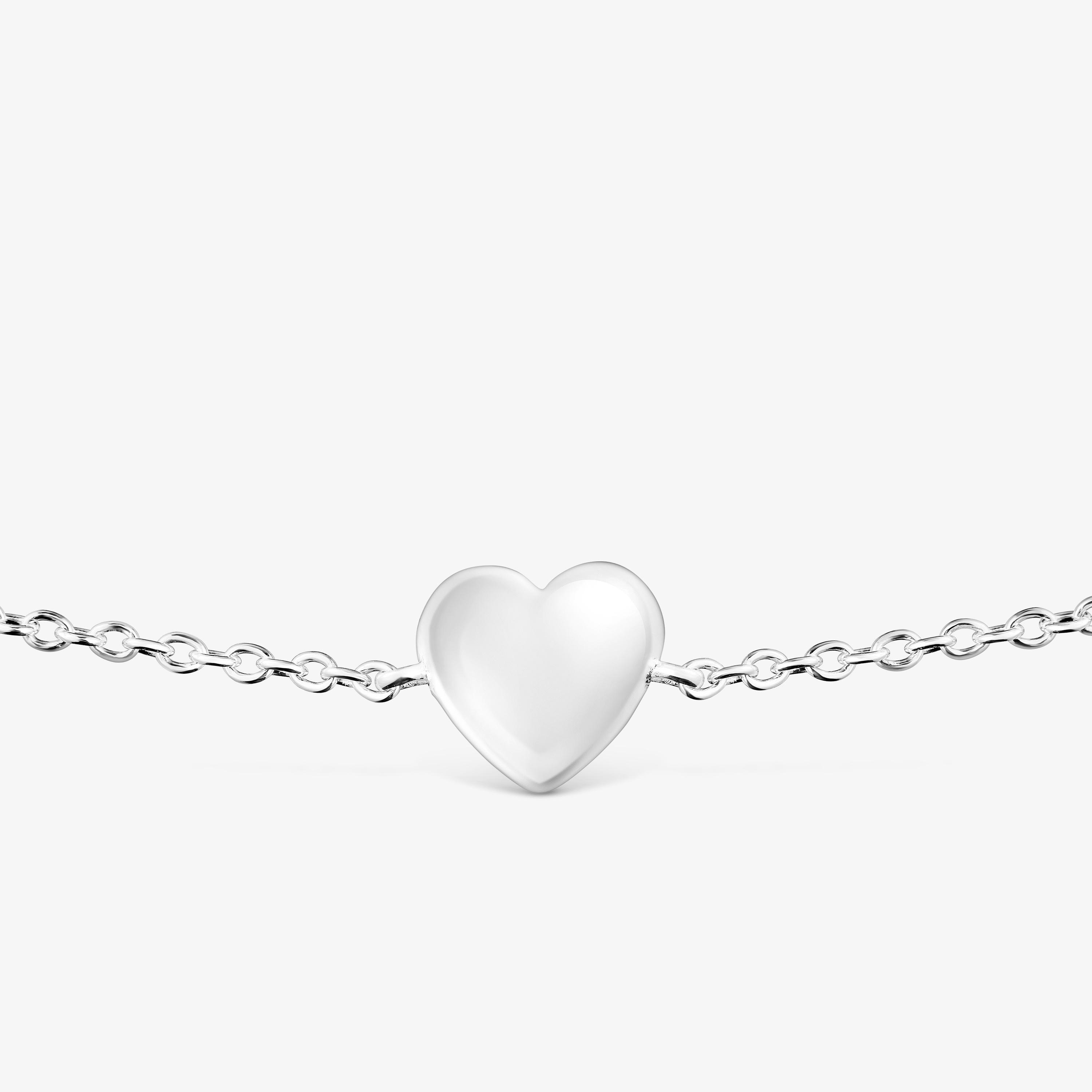 Silver heart motif Chain Bracelet Garden of Love