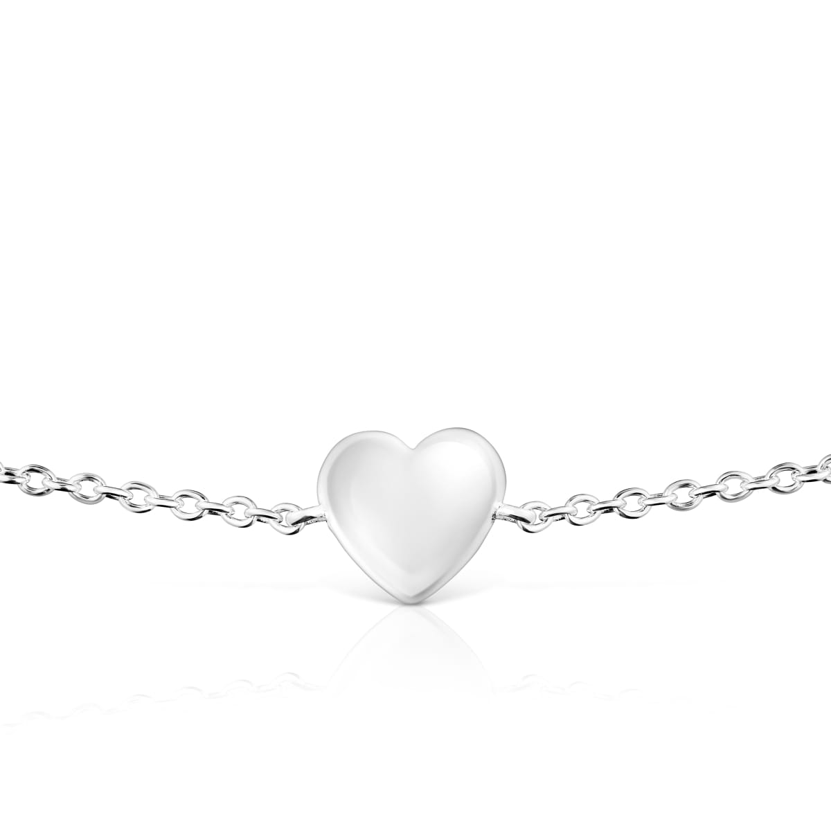Silver heart motif Chain Bracelet Garden of Love