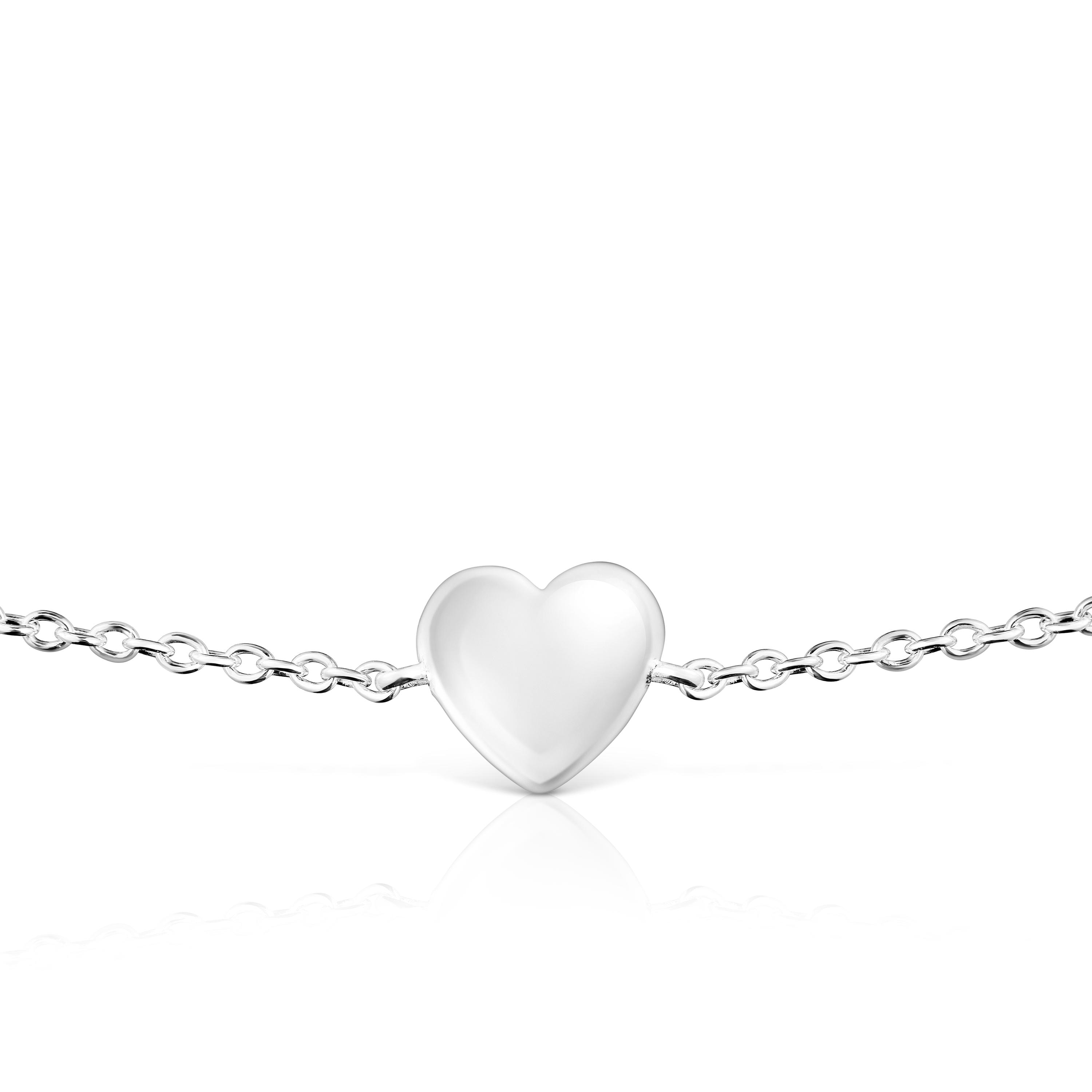 Silver heart motif Chain Bracelet Garden of Love