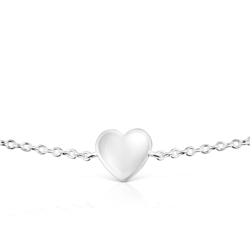 Silver heart motif Chain Bracelet Garden of Love