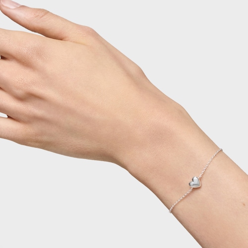 Silver heart motif Chain Bracelet Garden of Love