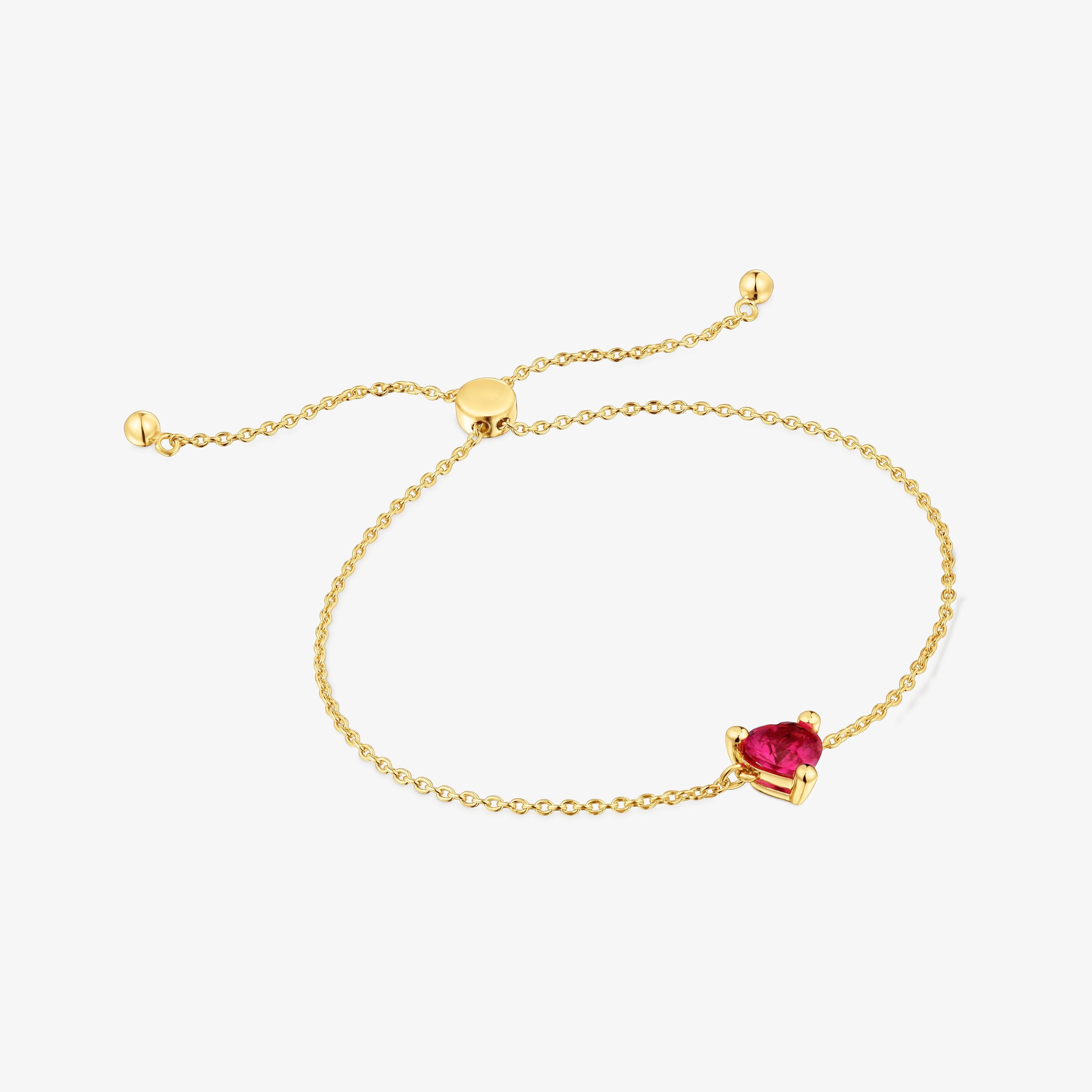 18K gold vermeil chain Bracelet with lab-grown ruby Garden of Love LGG