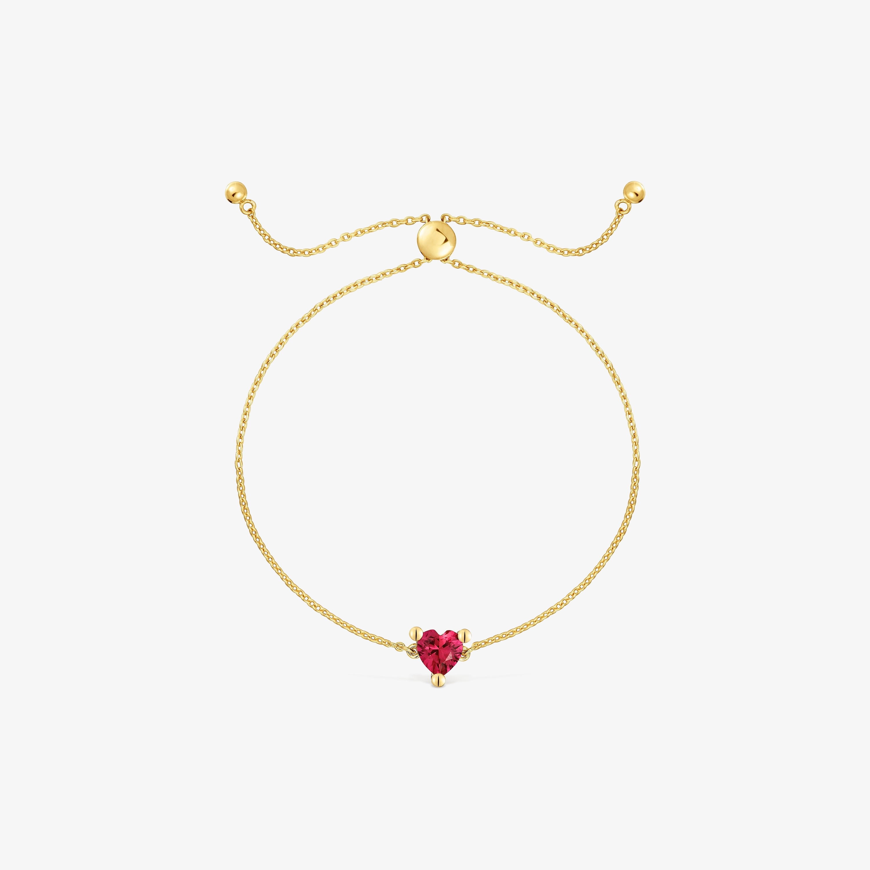 18K gold vermeil chain Bracelet with lab-grown ruby Garden of Love LGG