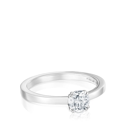Anillo solitario de platino con diamante creado en laboratorio 0,50 ct TOUS Essentials LGD