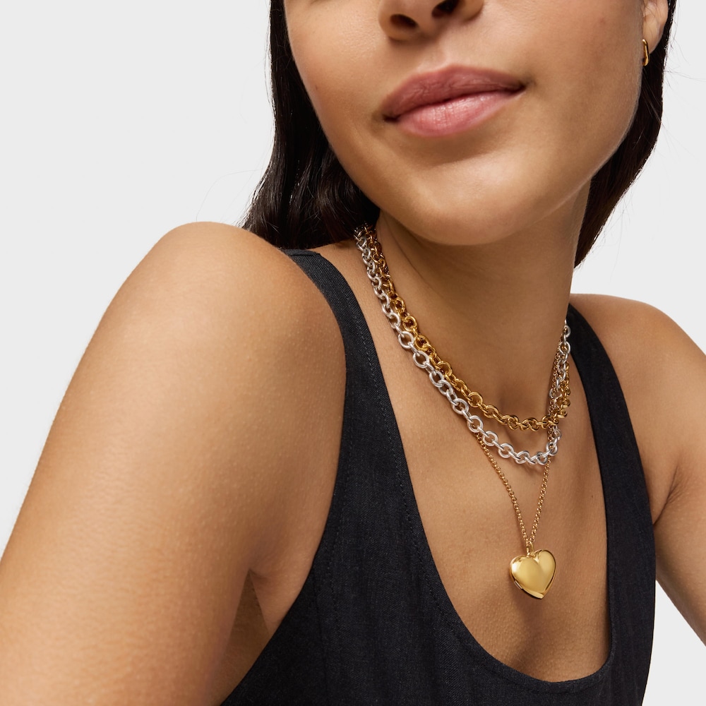 Dwukolorowy Wisiorek z motywem serca Medallions