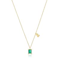 Collar corto motivo oso con baño de oro 18 kt sobre plata y esmeralda creada en laboratorio Bold Bear LGG