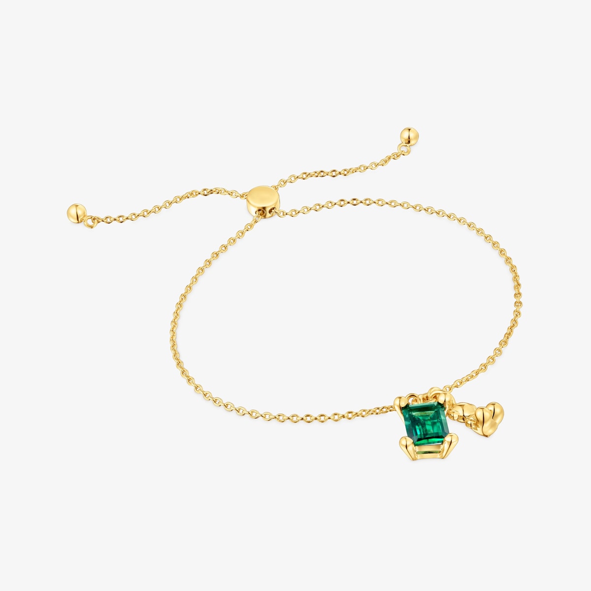 Tous - Pulsera Cadena Motivo Oso Con Baño De Oro 18 Kt Sobre Plata Y Esmeralda Creada En Laboratorio Bold Bear Lgg - Verde
