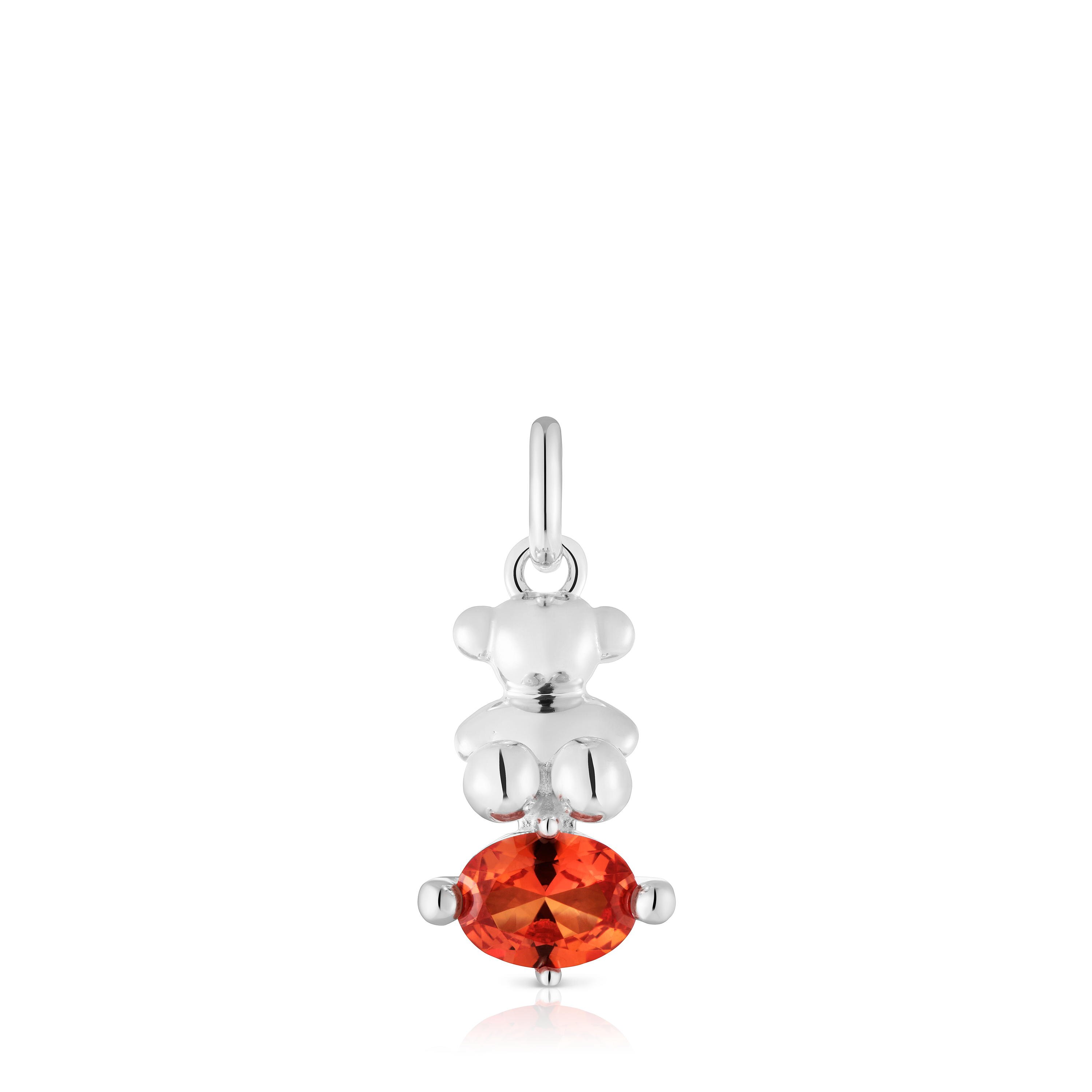 【全品送料無料】 motif bear silver Small Pendant orange lab-grown with テープ・マスキングテープ