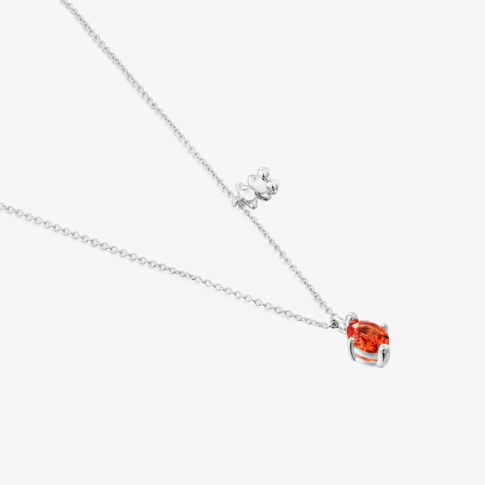 Collaret curt motiu &oacute;s de plata i safir taronja creat al laboratori Bold Bear LGG