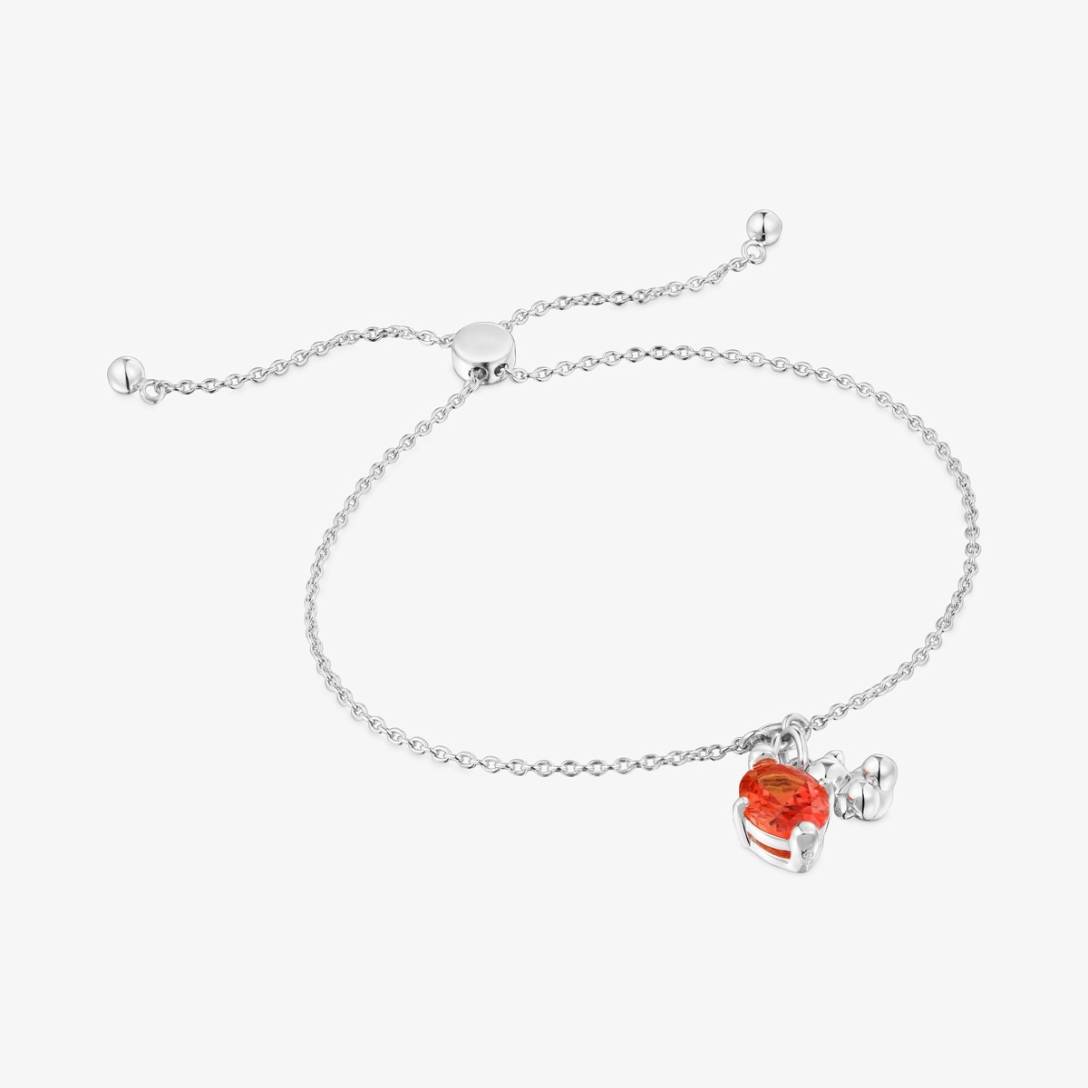 Tous - Pulsera Cadena Motivo Oso De Plata Y Zafiro Naranja Creado En Laboratorio Bold Bear Lgg - Naranja