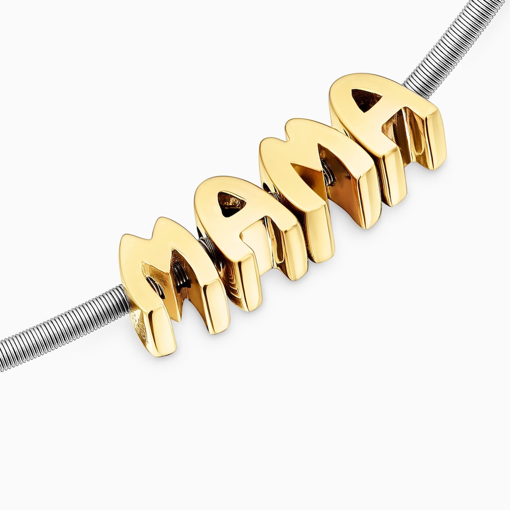 Pack collar de acero, ba&ntilde;o de oro 18&nbsp;kt sobre plata y charms TOUS Mama