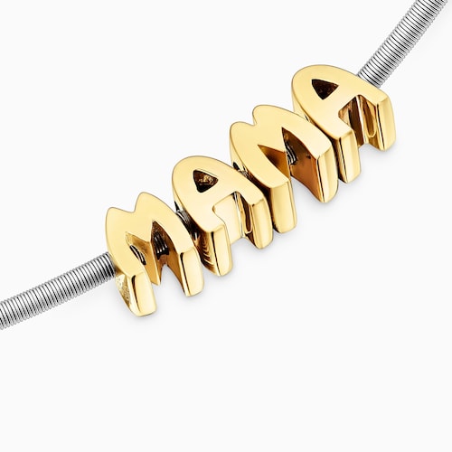 Pack collar de acero, ba&ntilde;o de oro 18&nbsp;kt sobre plata y charms TOUS Mama