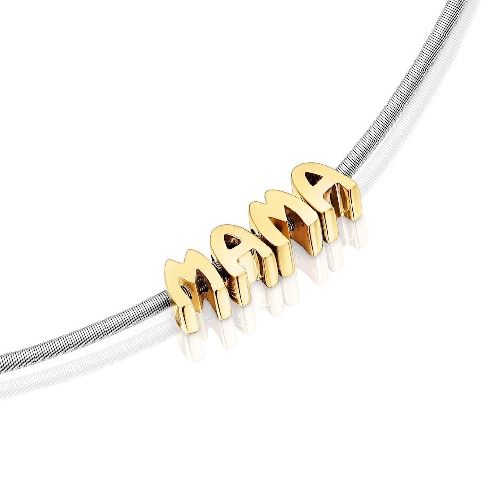 Pack collar de acero, baño de oro 18 kt sobre plata y charms TOUS Mama image number 0