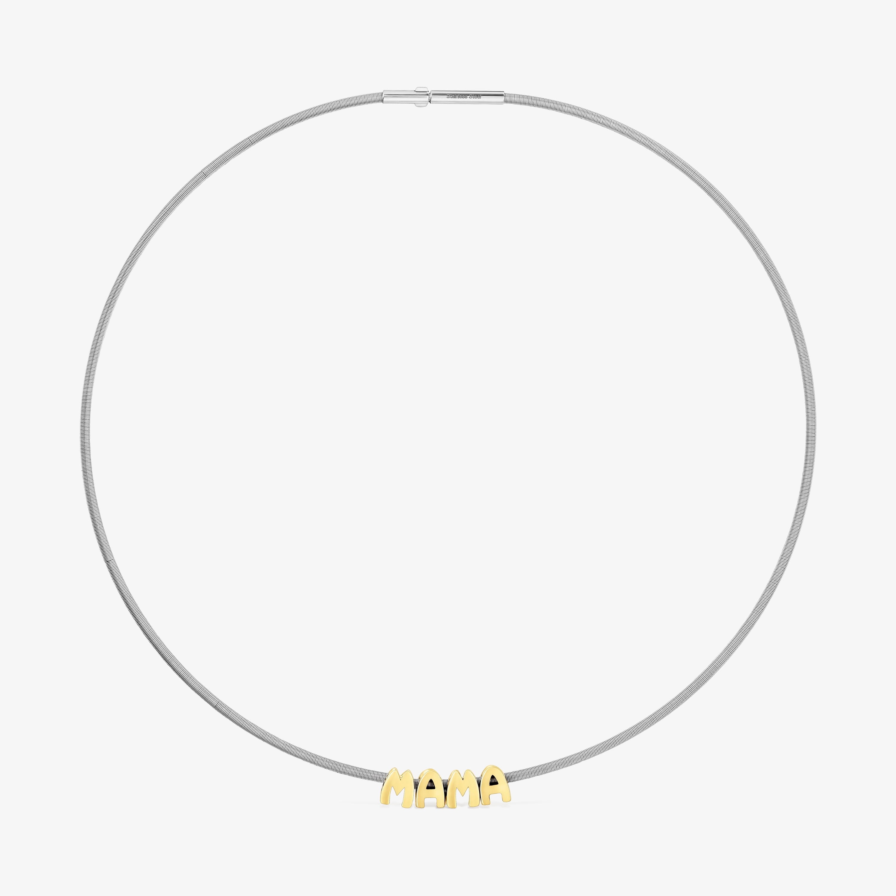 Short steel and 18K gold vermeil Necklace TOUS Mama