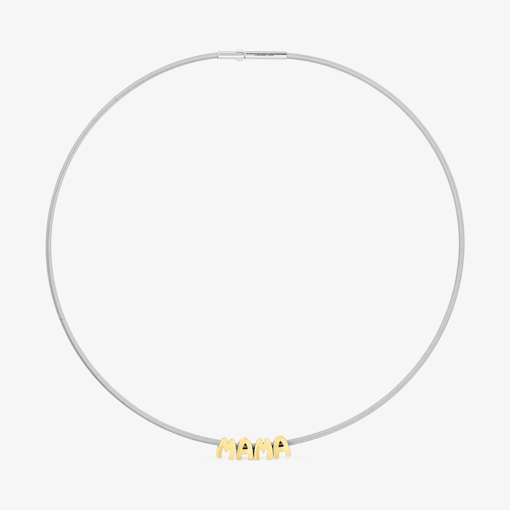 Pack collar de acero, ba&ntilde;o de oro 18&nbsp;kt sobre plata y charms TOUS Mama