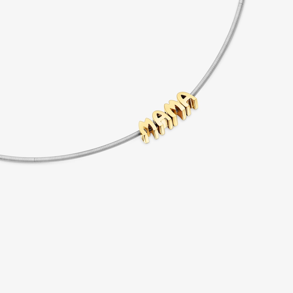 Pack collar de acero, ba&ntilde;o de oro 18&nbsp;kt sobre plata y charms TOUS Mama