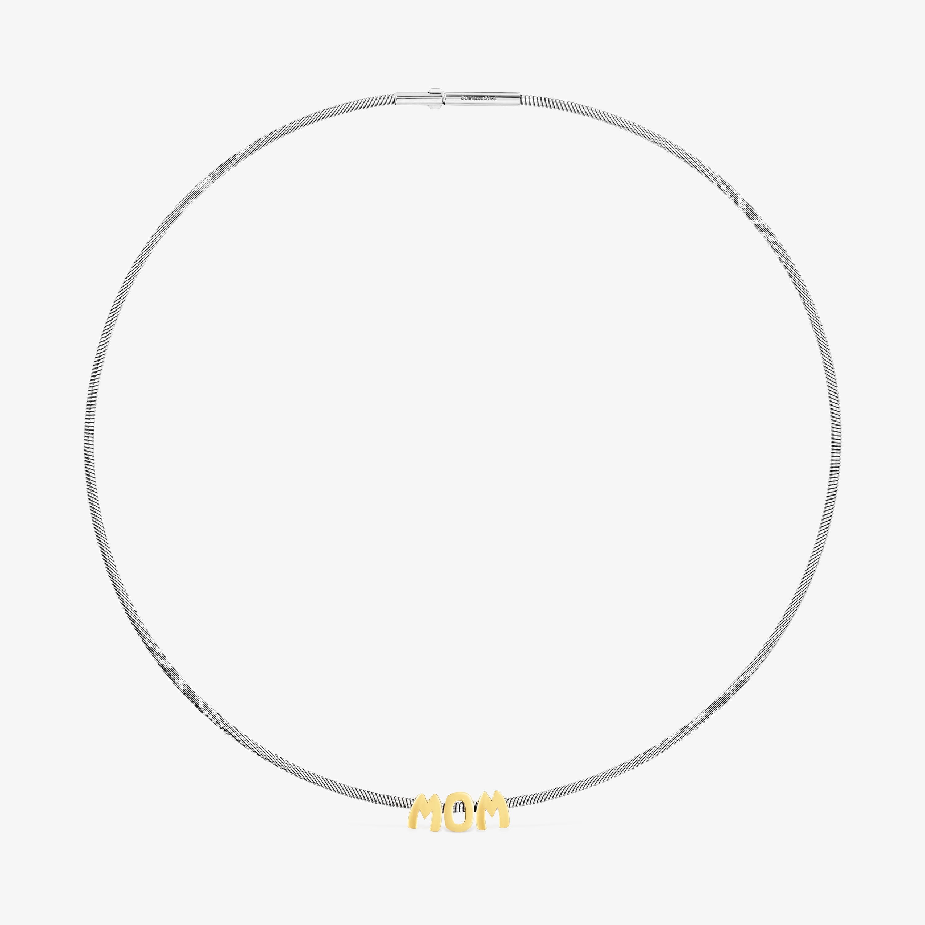 Short steel and 18K gold vermeil Necklace TOUS Mom