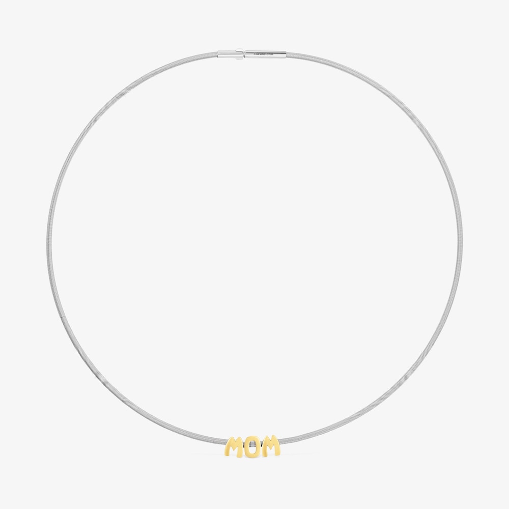 Kr&oacute;tki naszyjnik ze stali i srebra pokrytego 18-karatowym złotem TOUS Mom