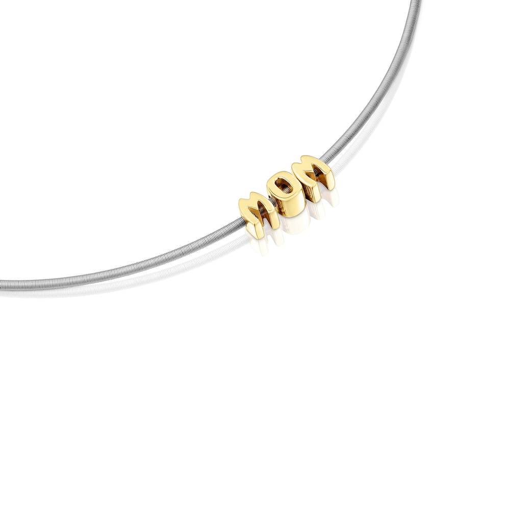 Pack collar de acero y baño de oro 18 kt sobre plata TOUS Mom image number 1