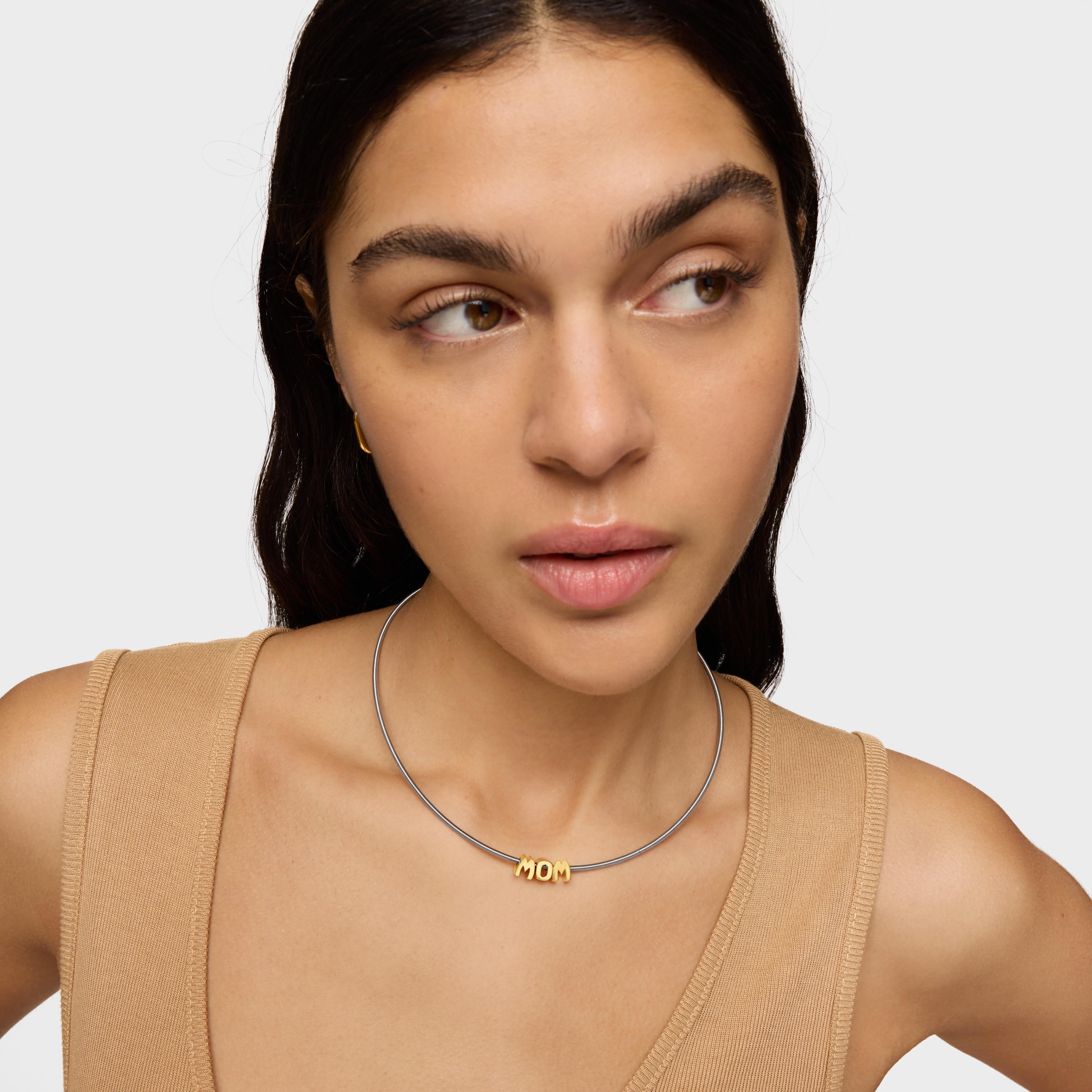 Short steel and 18kt gold over silver Necklace TOUS Mom