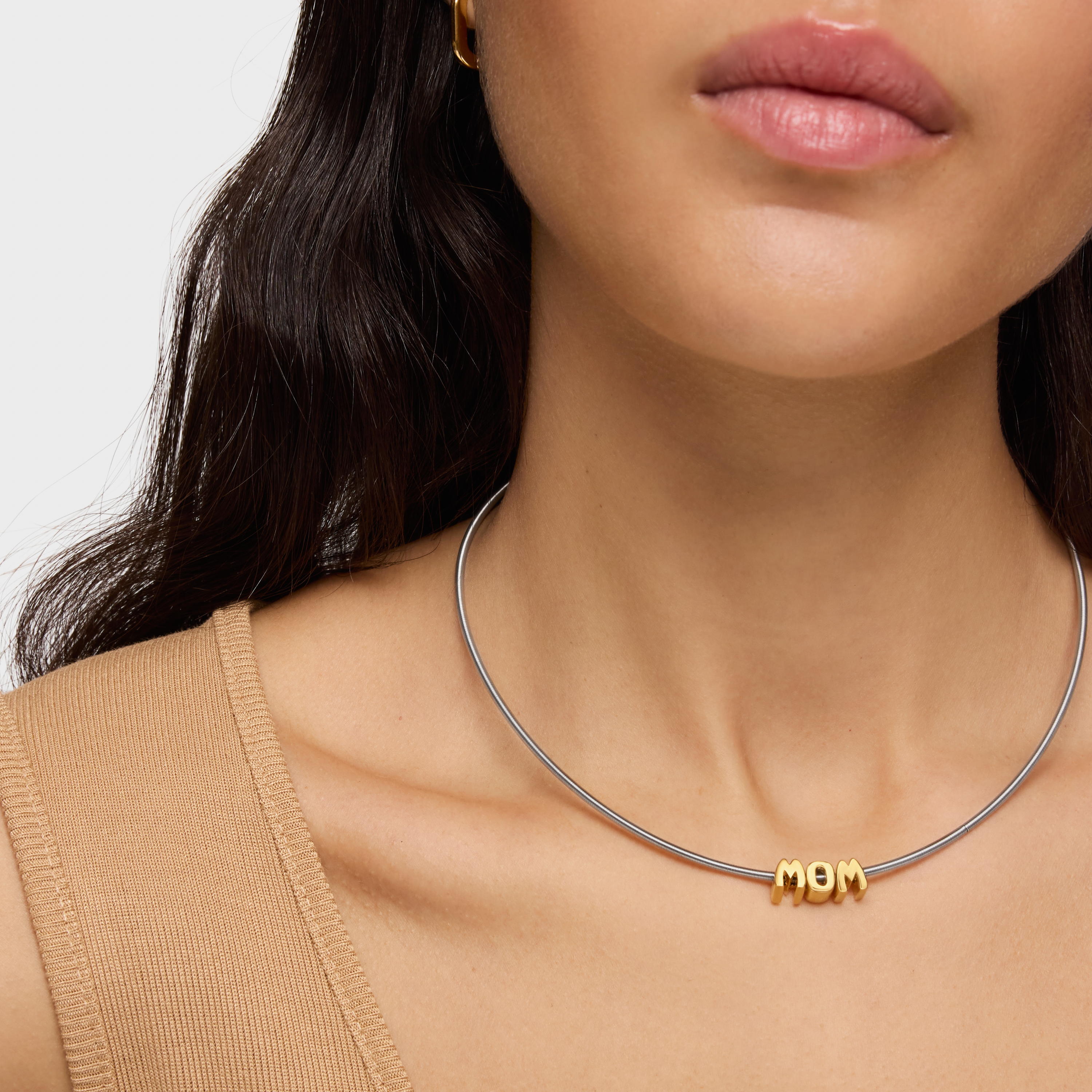Short steel and 18K gold vermeil Necklace TOUS Mom