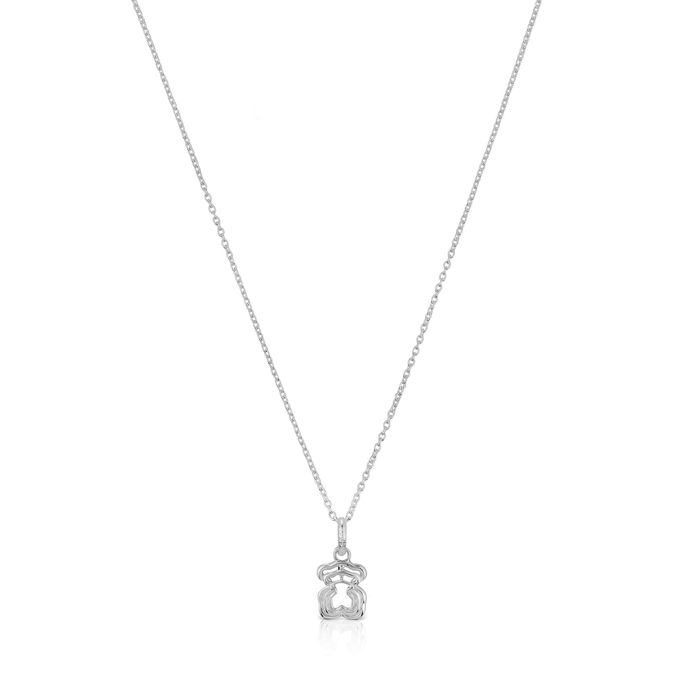 Collar triple oso de plata Bickie image number 0