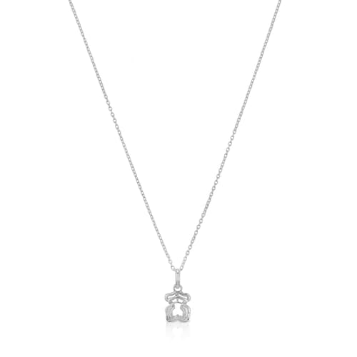 Collar triple oso de plata Bickie