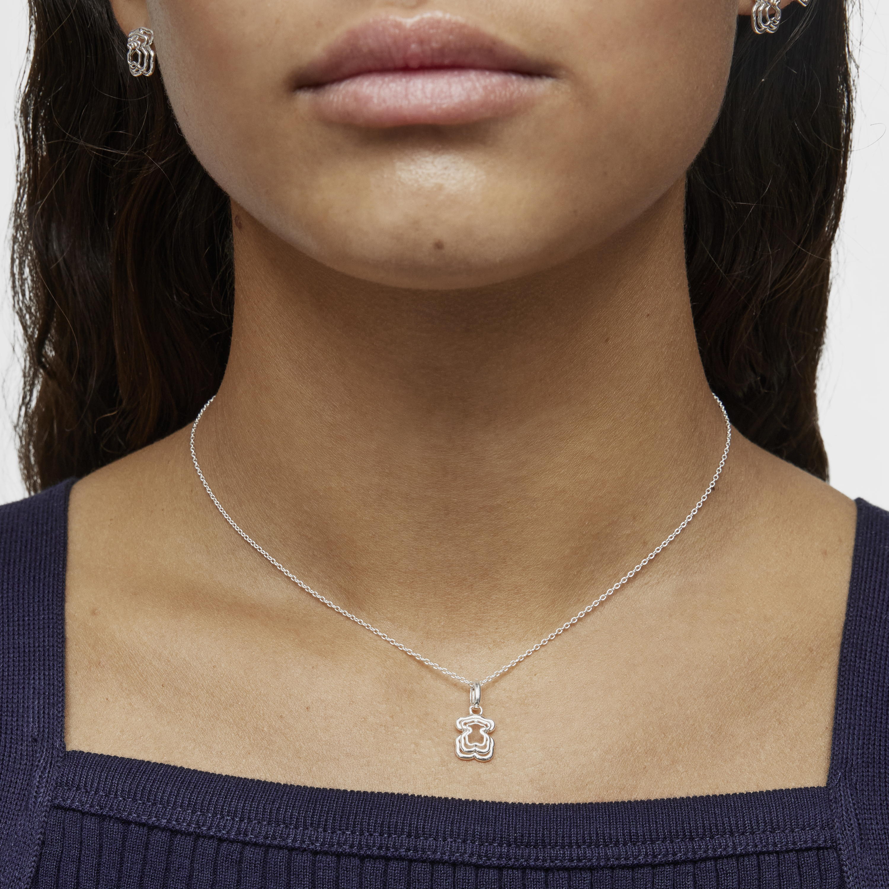 Bickie silver triple bear Necklace